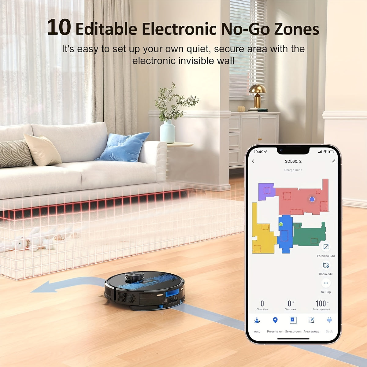Aspirateur sans fil, Aspirateur-Laveur Robot Lubluelu SL60D pour sols durs et tapis – vue détaillée 10
