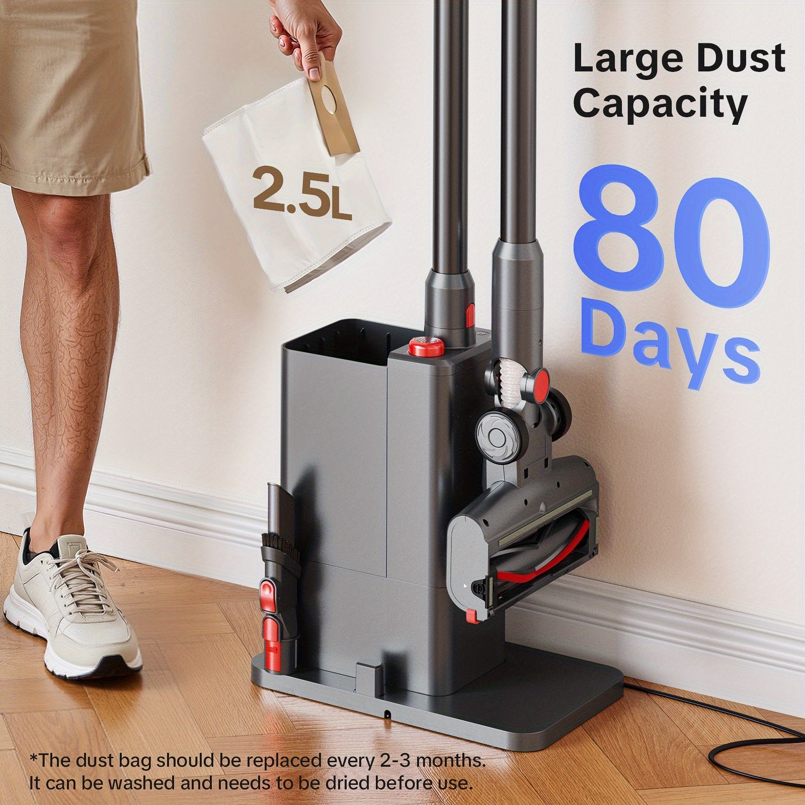Aspirateur sans fil, Aspiration Puissante 46Kpa pour sols durs et tapis – vue détaillée 7