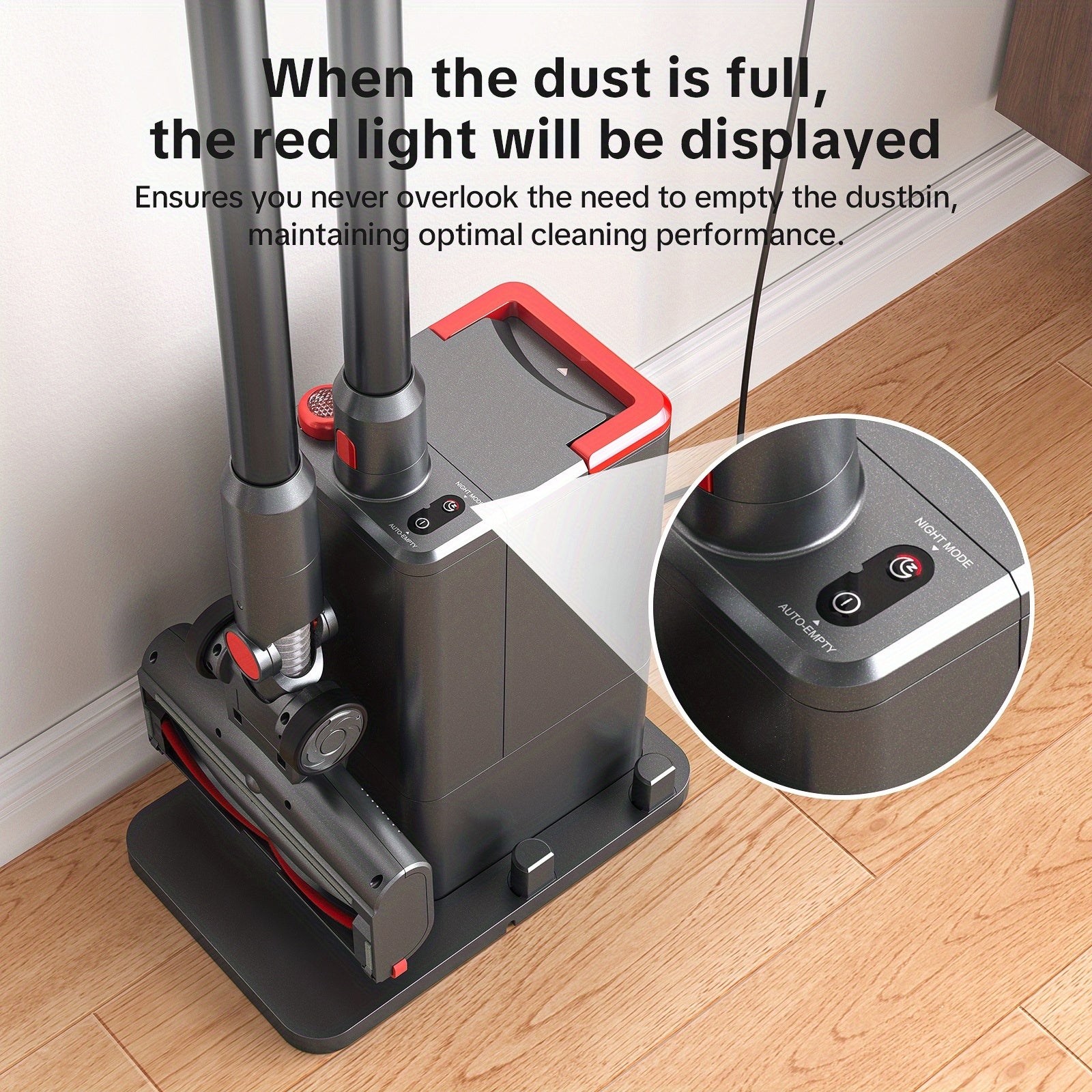 Aspirateur sans fil, Aspiration Puissante 46Kpa pour sols durs et tapis – vue détaillée 8