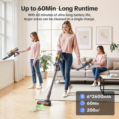 Aspirateur sans fil, Aspiration Puissante 46Kpa pour sols durs et tapis – vue détaillée 10