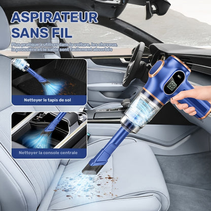 Aspirateur sans fil, Bleu et Doré soufflant et aspirant pour sols durs et tapis – vue détaillée 3
