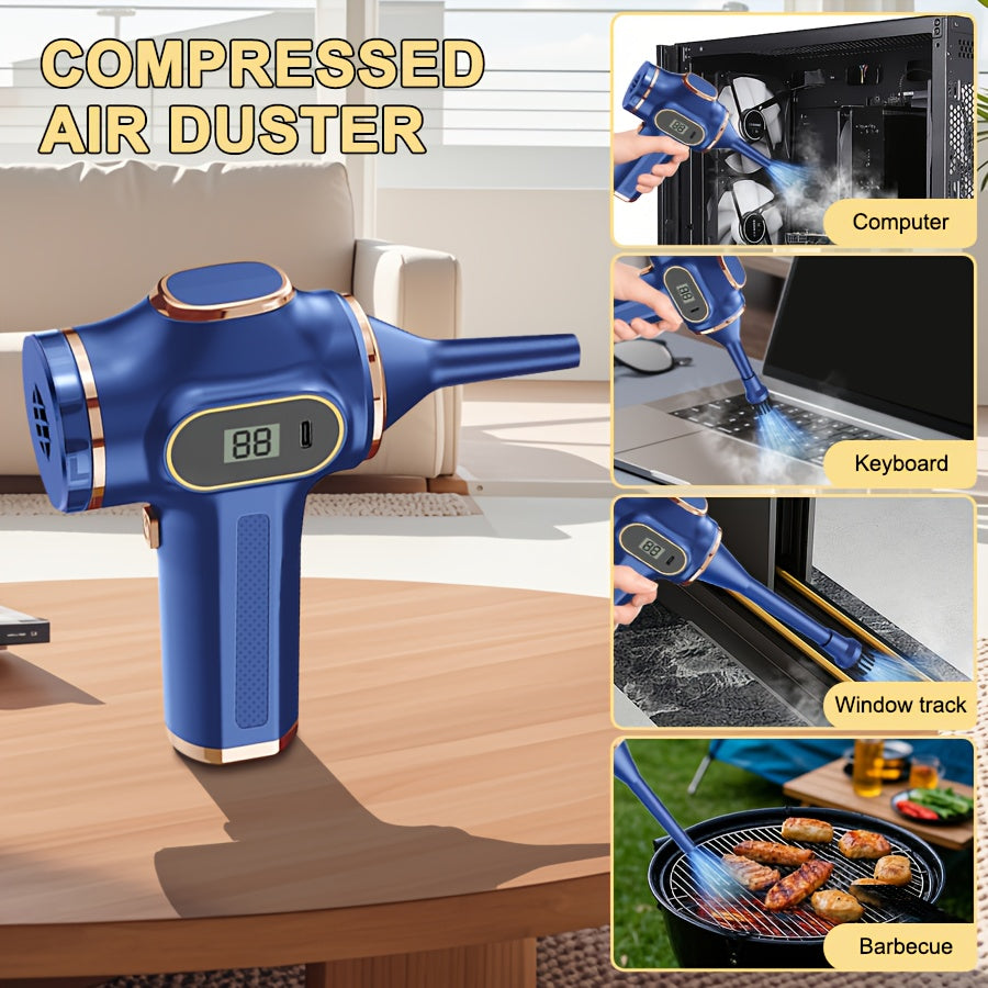 Aspirateur sans fil, Bleu et Doré soufflant et aspirant pour sols durs et tapis – vue détaillée 6