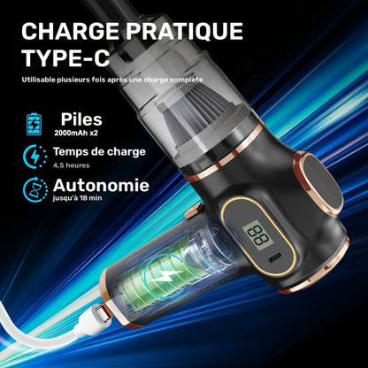 Aspirateur sans fil, Bleu et Doré soufflant et aspirant pour sols durs et tapis – vue détaillée 8