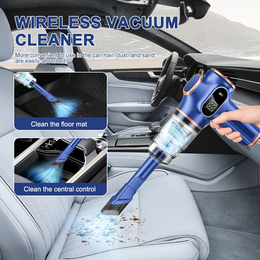 Aspirateur sans fil, Bleu et Doré soufflant et aspirant pour sols durs et tapis – vue détaillée 13