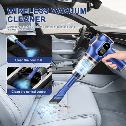 Aspirateur sans fil, Bleu et Doré soufflant et aspirant pour sols durs et tapis – vue détaillée 13
