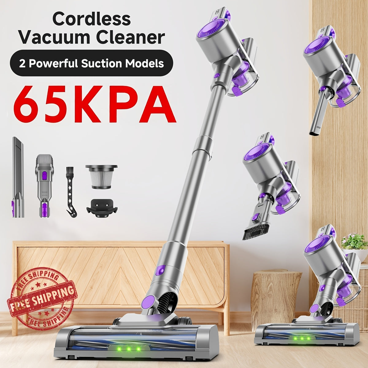 Aspirateur sans fil, Doré pour tapis et sols durs – vue détaillée 24