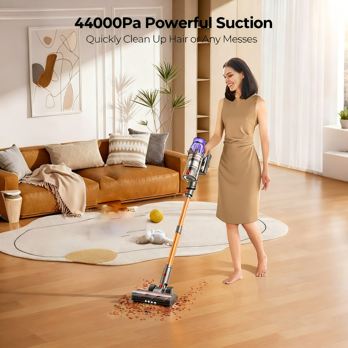 Aspirateur sans fil, Jaune pour tapis – vue détaillée 3