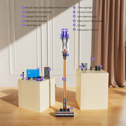 Aspirateur sans fil, Jaune pour tapis – vue détaillée 8