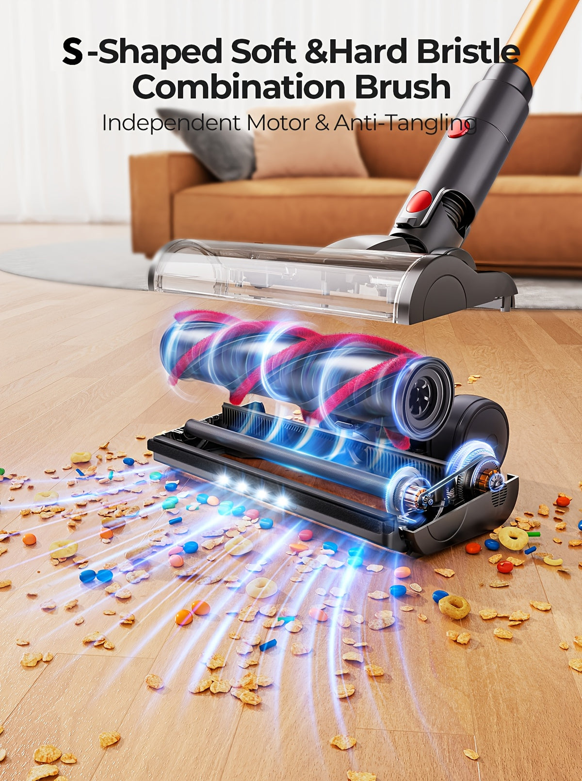 Aspirateur sans fil, Jaune pour tapis – vue détaillée 13