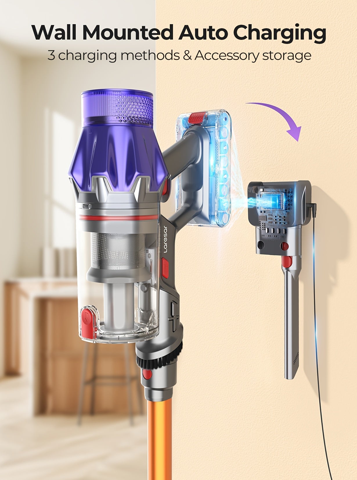 Aspirateur sans fil, Jaune pour tapis – vue détaillée 15