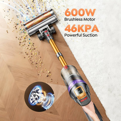 Aspirateur sans fil, Léger avec Affichage LED/Brosse -Enchevêtrement pour sols durs – vue détaillée 3