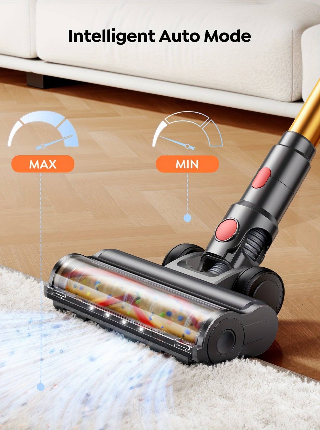 Aspirateur sans fil, Léger avec Affichage LED/Brosse -Enchevêtrement pour sols durs – vue détaillée 11