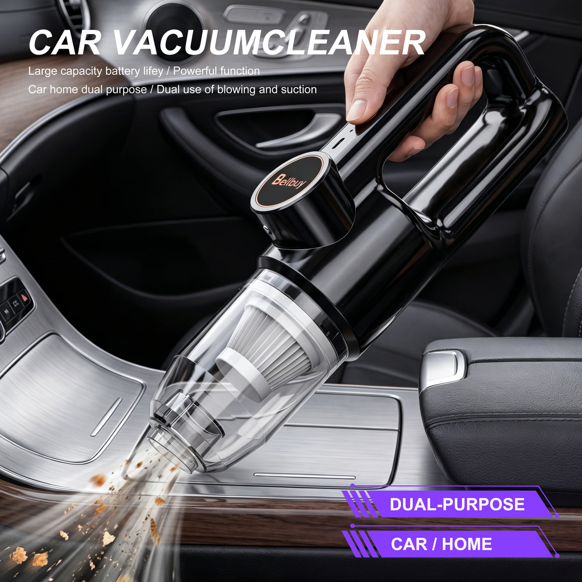 Aspirateur sans fil, Luxe Noir pour sols durs et tapis – vue détaillée 5