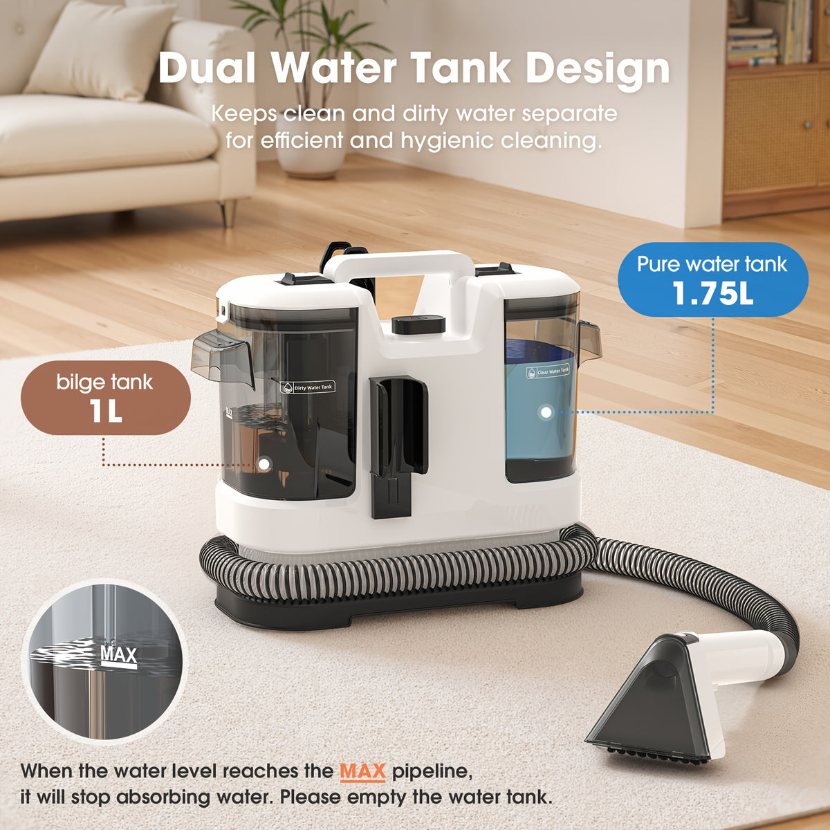 Aspirateur sans fil, nettoyage à 3 actions pour sols durs – vue détaillée 2