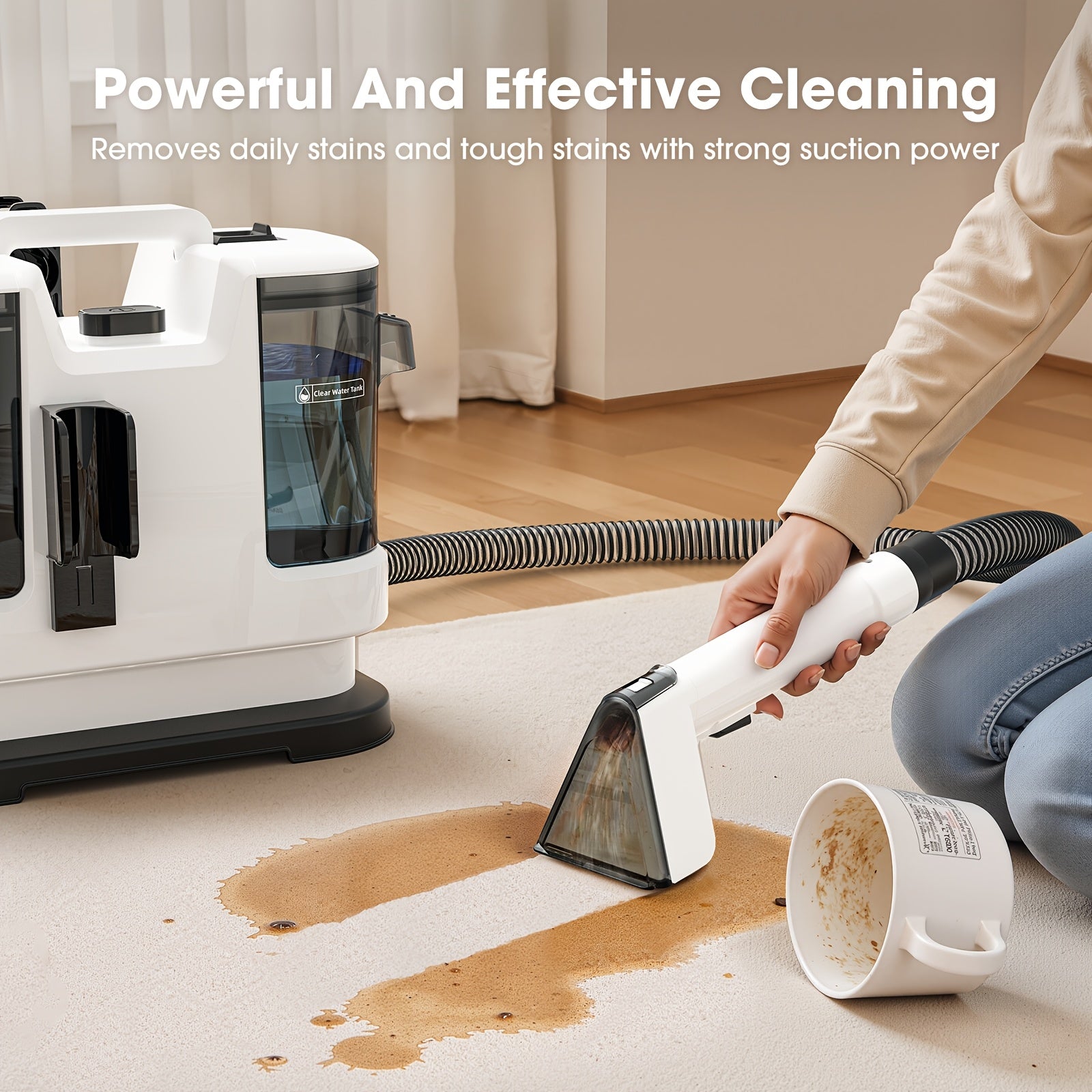 Aspirateur sans fil, Nettoyage en 3 Étapes pour tapis et sols durs – vue détaillée 3