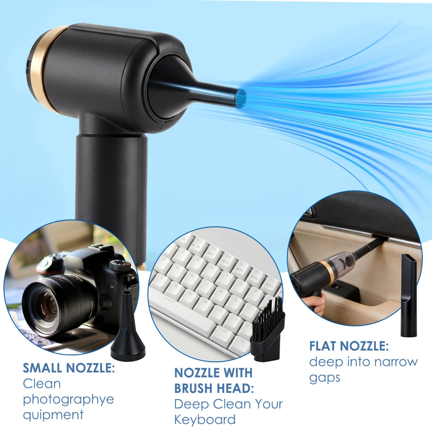 Aspirateur sans fil, Noir brillant pour bureau et télétravail – vue détaillée 12
