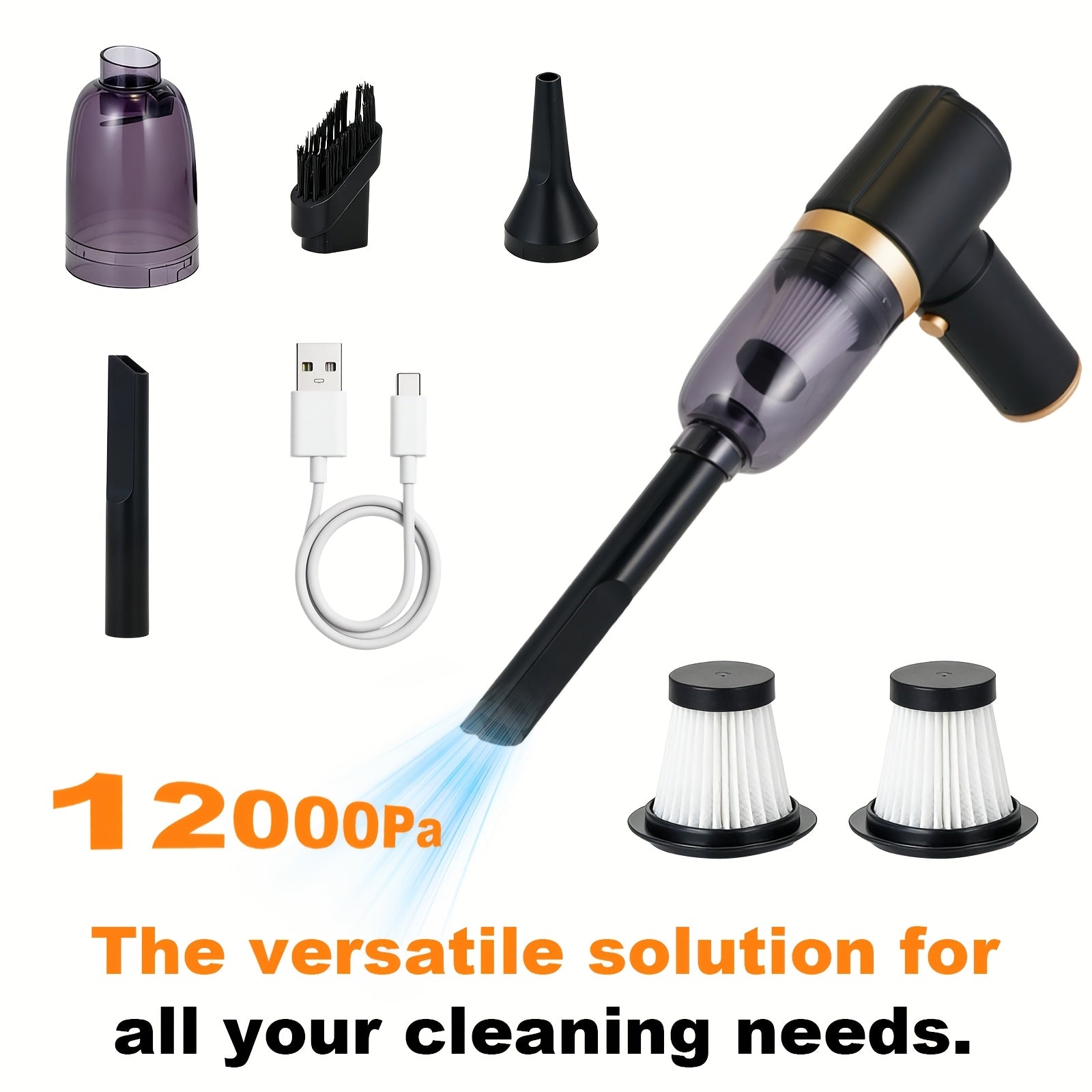 Aspirateur sans fil, Noir brillant pour bureau et télétravail – vue détaillée 22