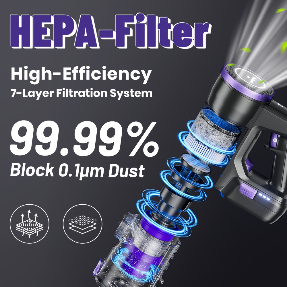 Aspirateur sans fil, Noir pour tapis et sols durs – vue détaillée 3