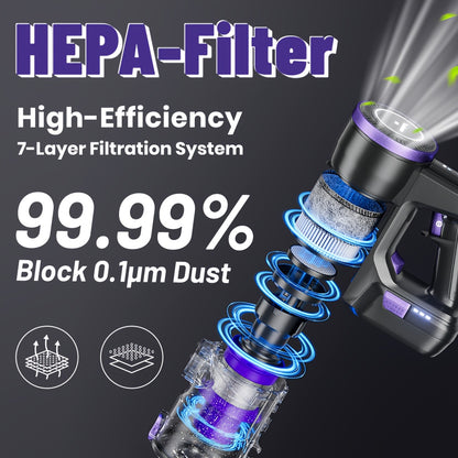 Aspirateur sans fil, Noir pour tapis et sols durs – vue détaillée 3