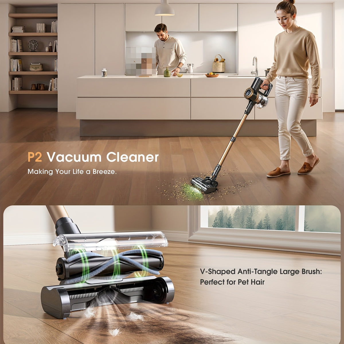 Aspirateur sans fil, P2/Doré pour sols durs et tapis – vue détaillée 6