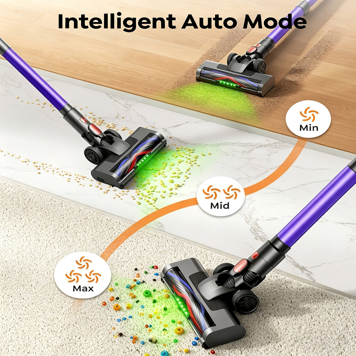 Aspirateur sans fil, rechargeable pour tapis et poils d’animaux – vue détaillée 5