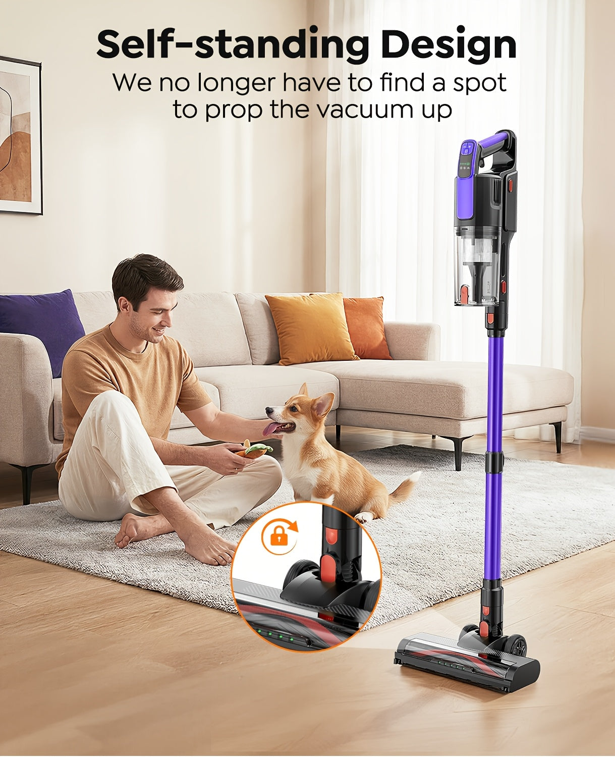 Aspirateur sans fil, rechargeable pour tapis et poils d’animaux – vue détaillée 11