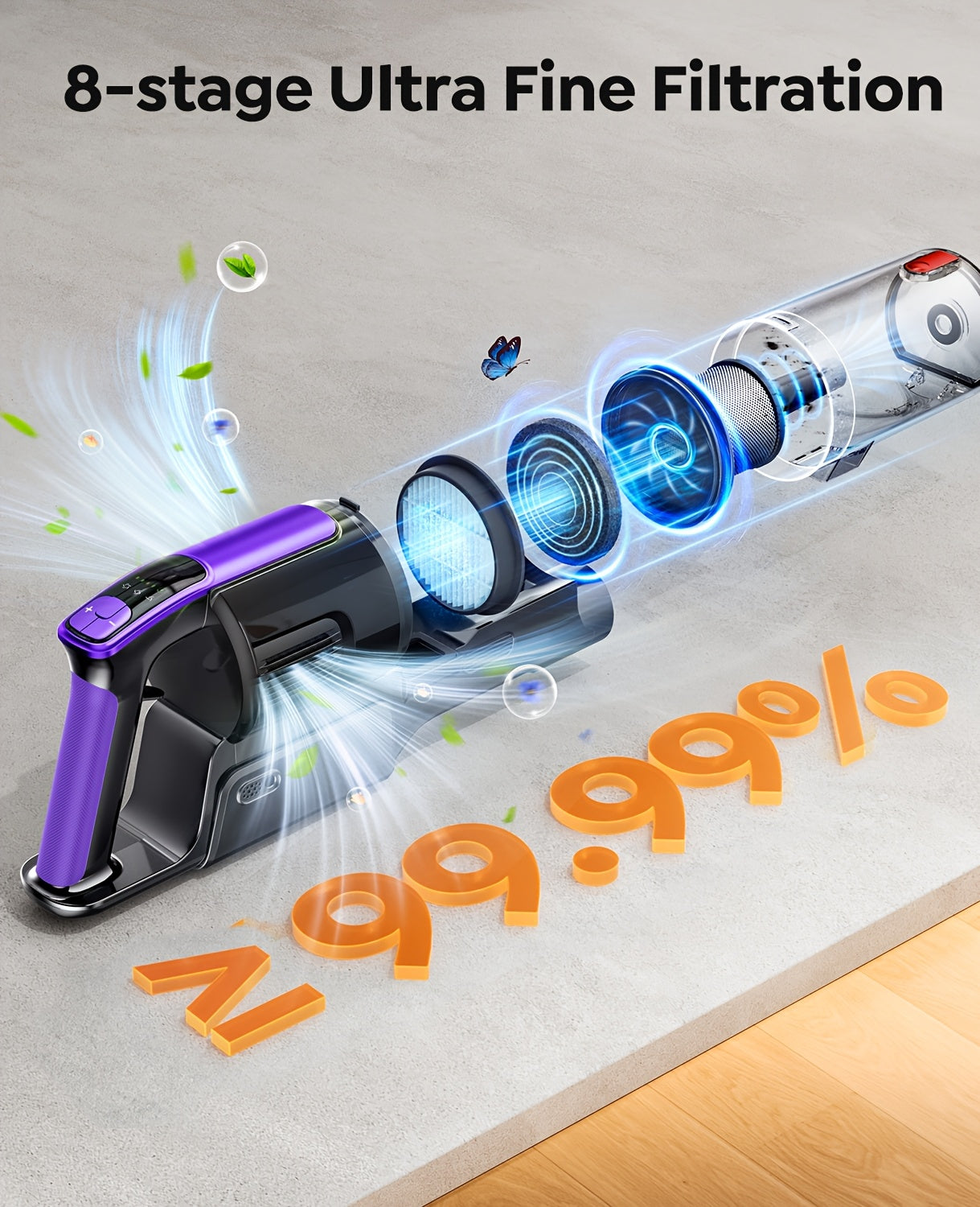 Aspirateur sans fil, rechargeable pour tapis et poils d’animaux – vue détaillée 17