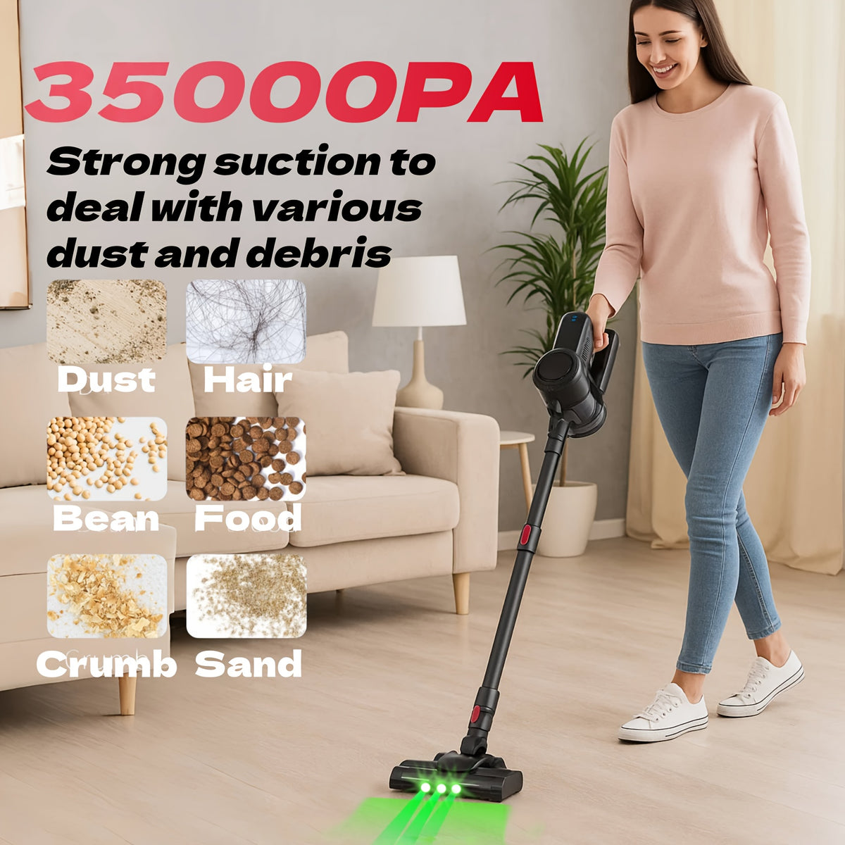 Aspirateur sans fil, réglable pour sols durs et tapis – vue détaillée 2