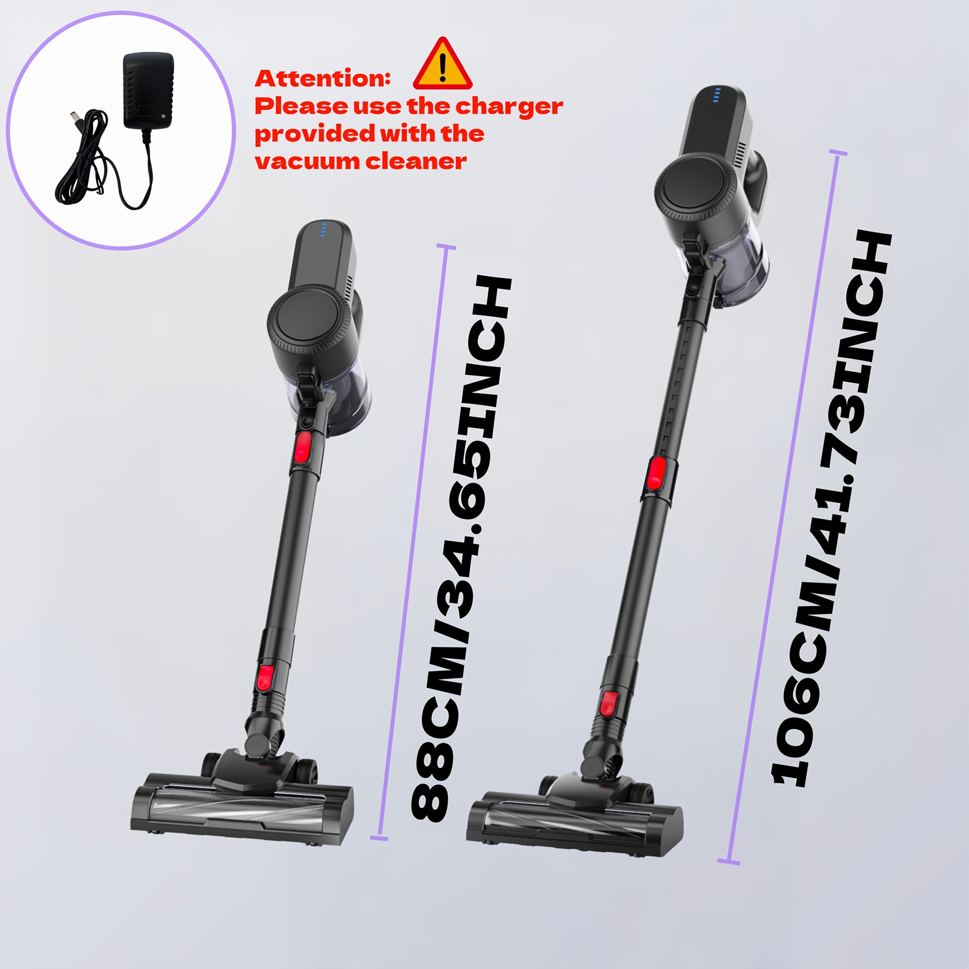 Aspirateur sans fil, réglable pour sols durs et tapis – vue détaillée 4