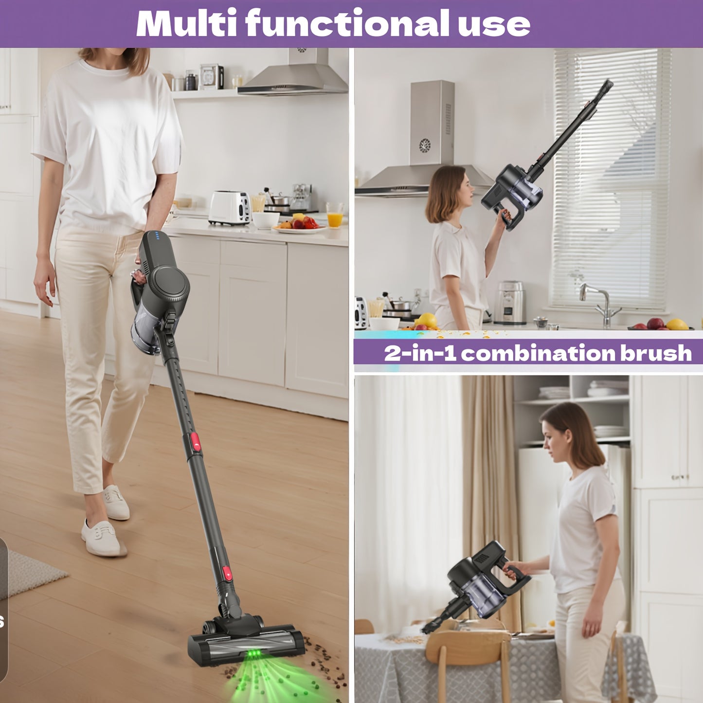 Aspirateur sans fil, réglable pour sols durs et tapis – vue détaillée 5