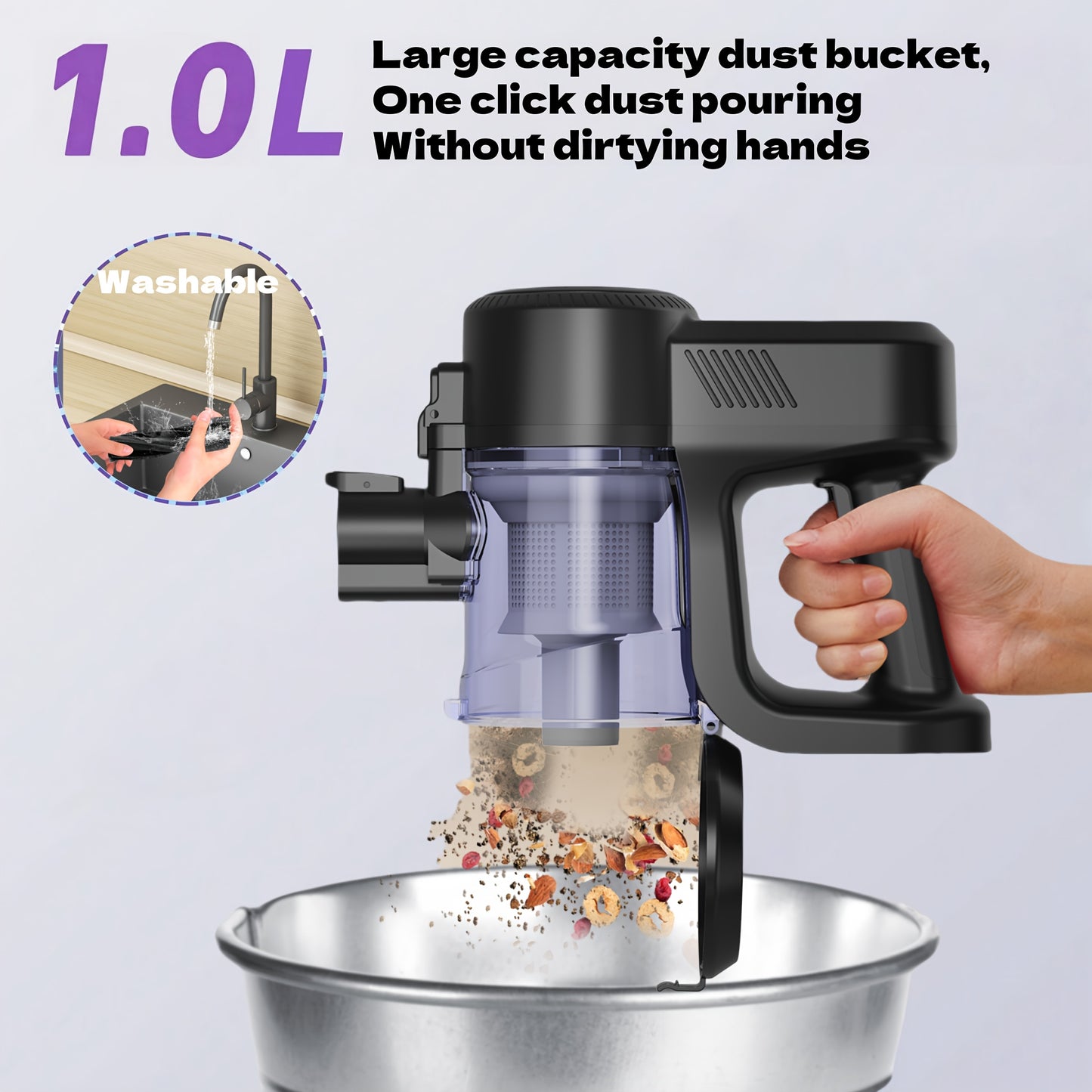 Aspirateur sans fil, réglable pour sols durs et tapis – vue détaillée 8