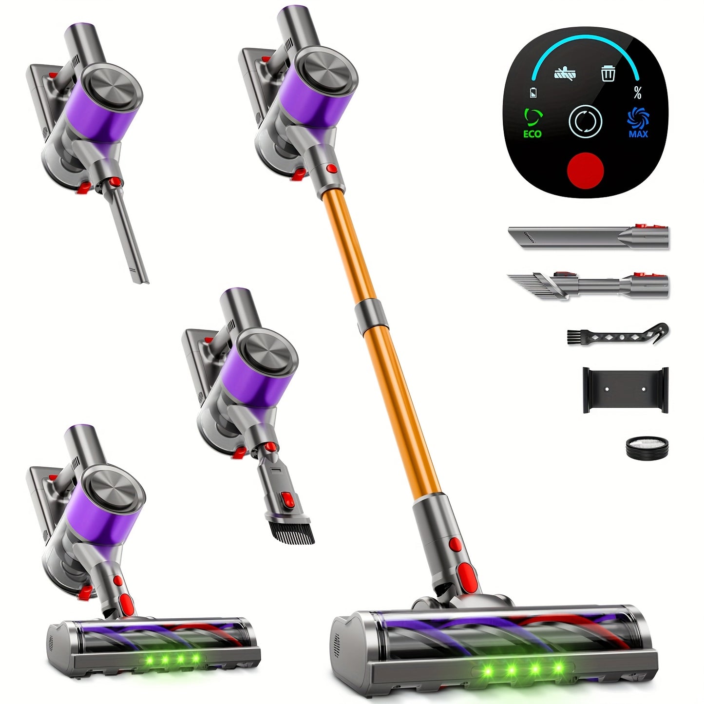 Aspirateur sans fil, Rouge pour sols durs et tapis – vue principale