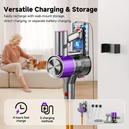 Aspirateur sans fil, Rouge pour sols durs et tapis – vue détaillée 4