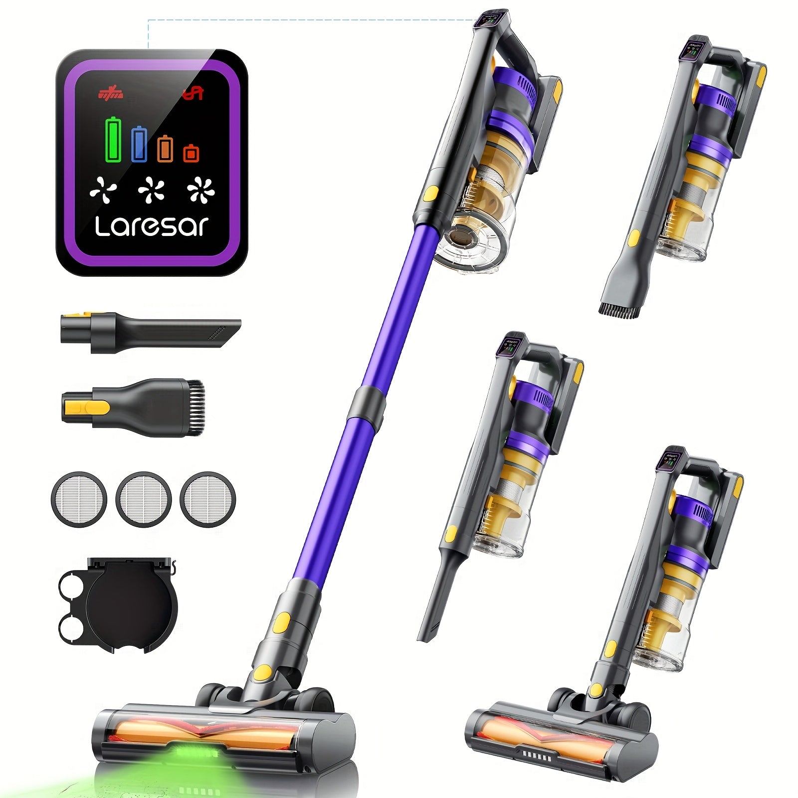 Aspirateur sans fil, Silencieux 65dB pour tapis – vue détaillée 8
