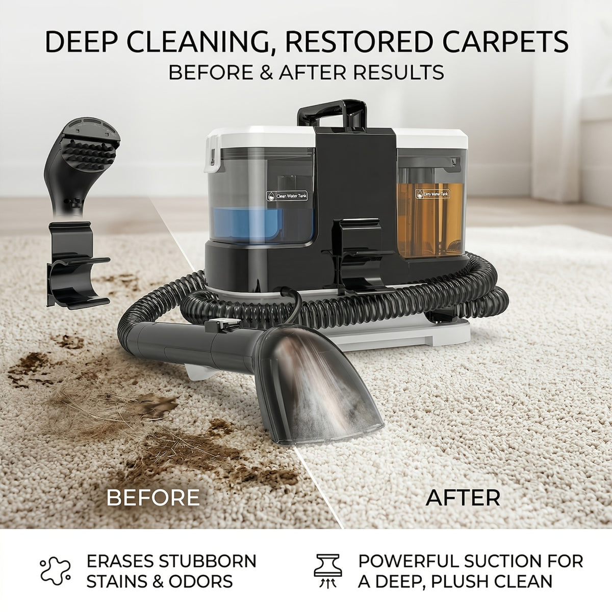 Aspirateur sans fil, V2-noir pour sols durs et tapis – vue détaillée 5