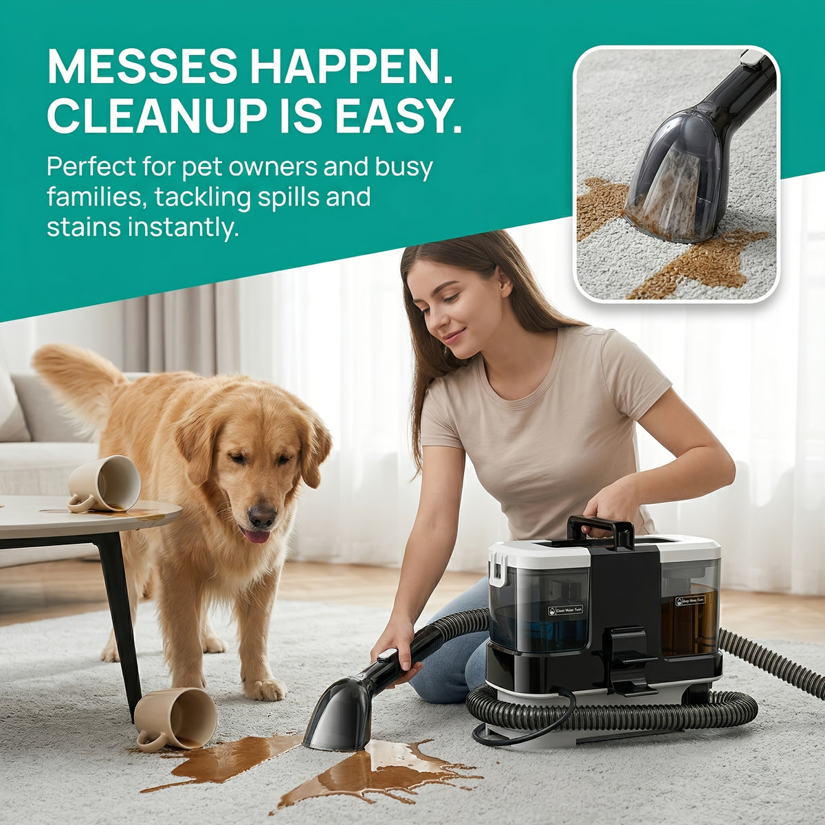 Aspirateur sans fil, V2-noir pour sols durs et tapis – vue détaillée 8