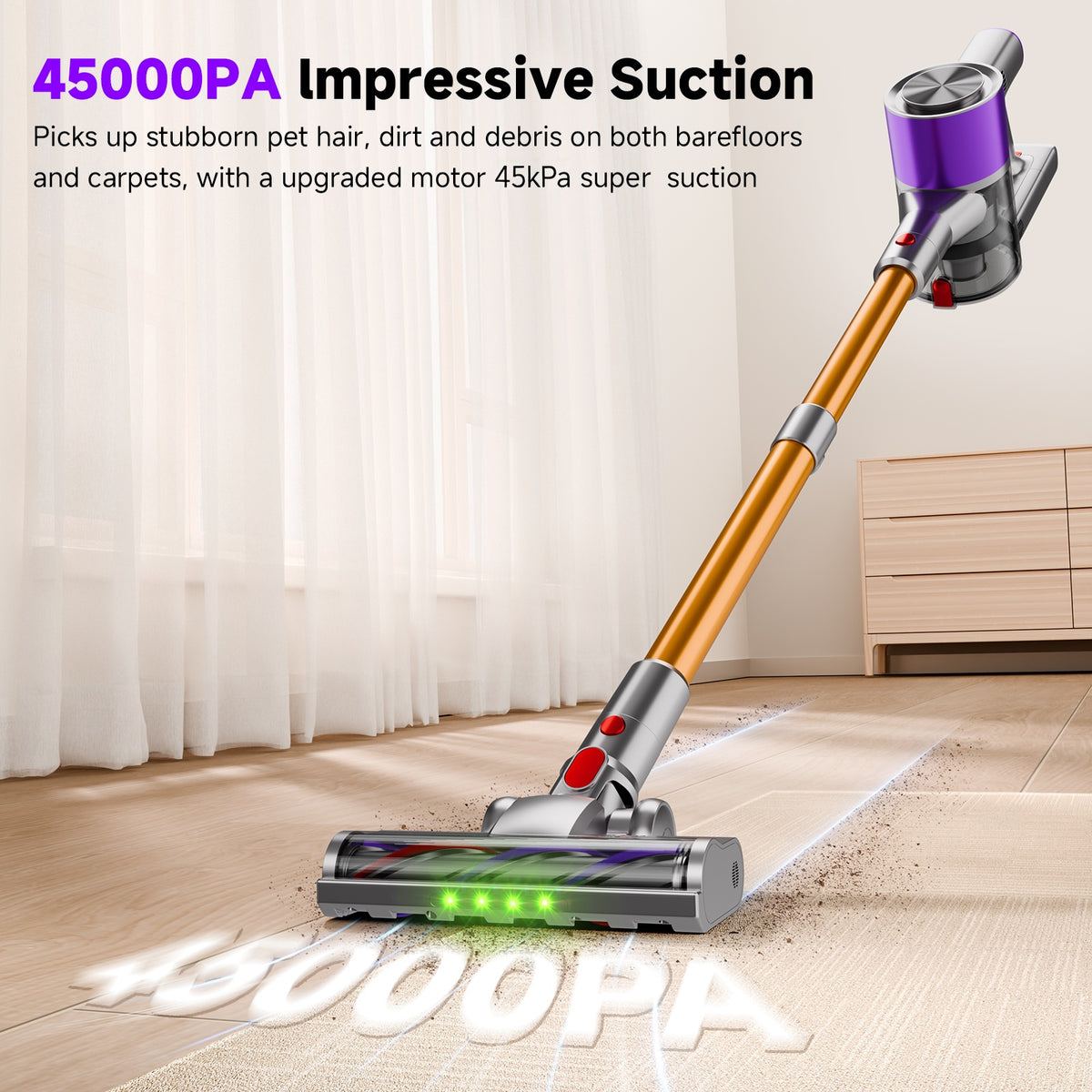 Aspirateur sans fil, violet-or pour tapis et sols durs – vue détaillée 20