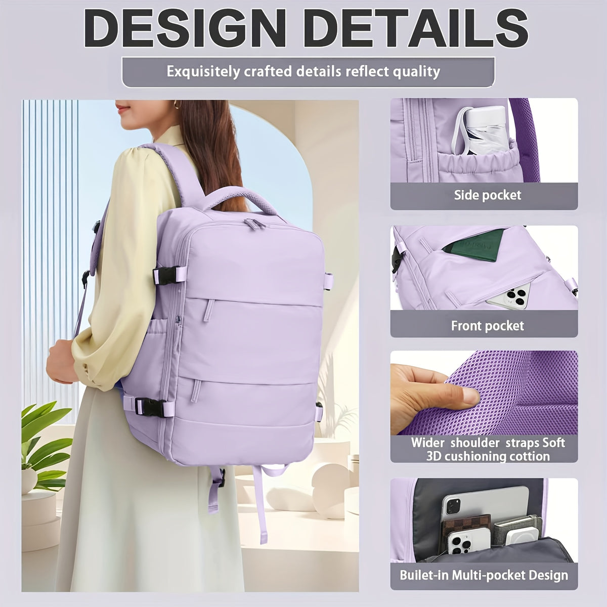Aspirateur sans fil, Violet orchidée clair pour sols durs et tapis – vue détaillée 3