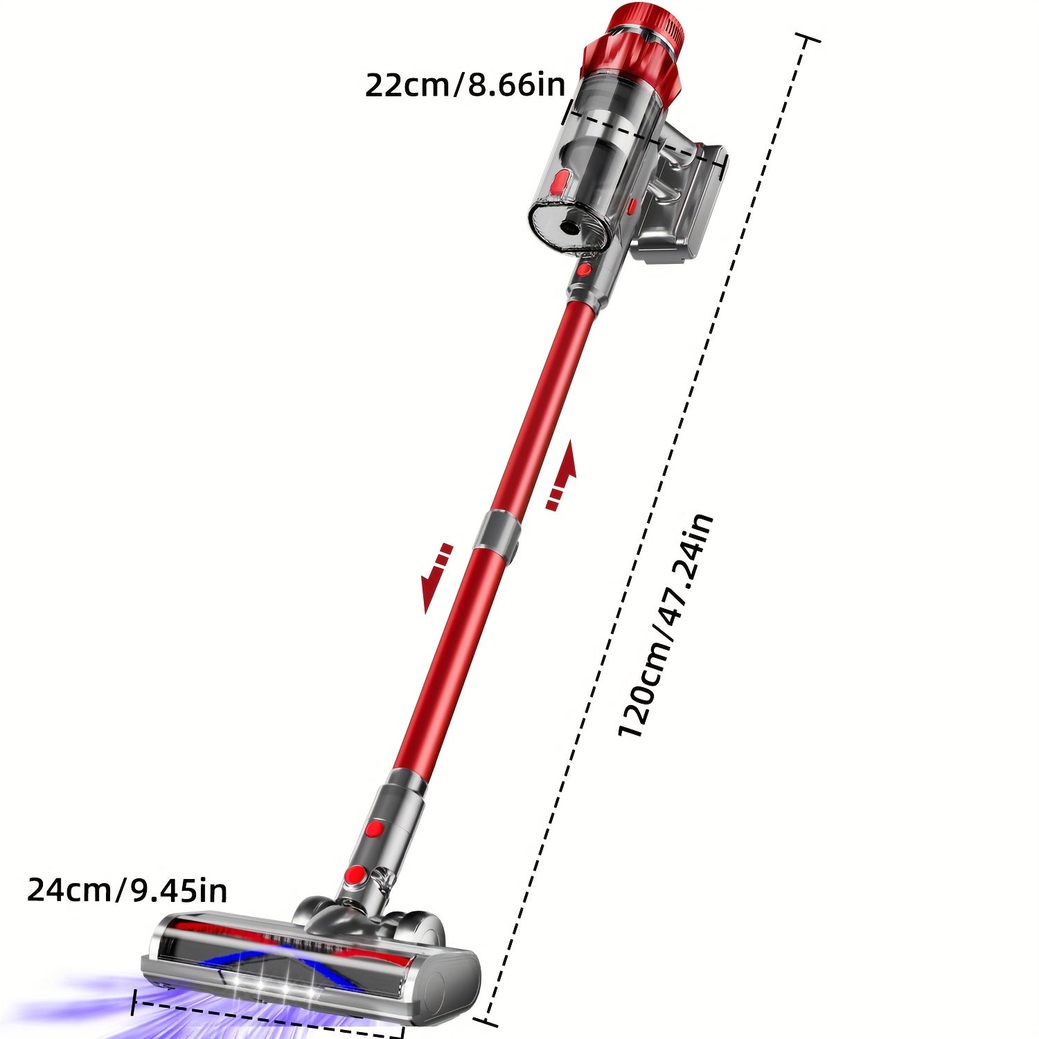 Aspirateur sans fil, Violet pour sols durs – vue détaillée 2