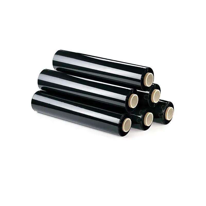 Rouleau de film noir pour emballage 50 cm x 200 m | Plastique rétractable de 23 microns avec haute résistance et adhérence industrielle
