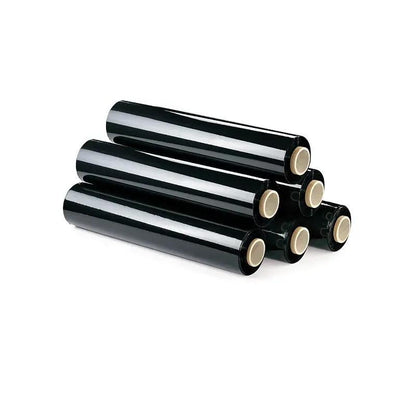 Rouleau de film noir pour emballage 50 cm x 200 m | Plastique rétractable de 23 microns avec haute résistance et adhérence industrielle