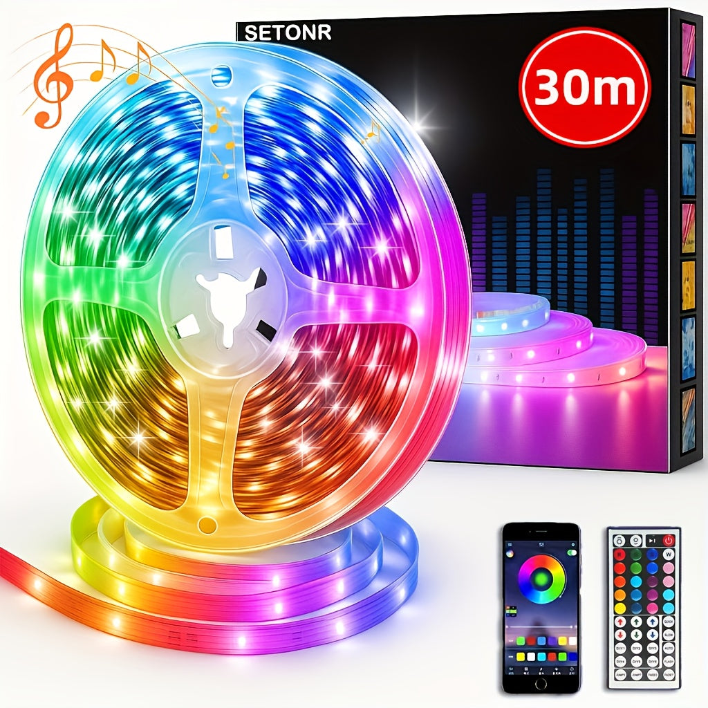 Bandeaux lumineux LED intelligents pour chambre, lumières LED RVB avec application et télécommande, lumières changeantes de couleur pour décoration intérieure, fête, bande lumineuse de décoration de fêtes, cadeaux de Thanksgiving, décoration de Noël