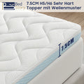 Bedstory Surmatelas Rigide - Surmatelas H5/H6 de 10CM ou 7.5CM en Noyau de Mousse Froide, Double Dureté, Surmatelas Lavable et Respirant avec Revêtement en Maille 3D pour Lit de Lit à Résilience, Caravane, Canapé-Lit