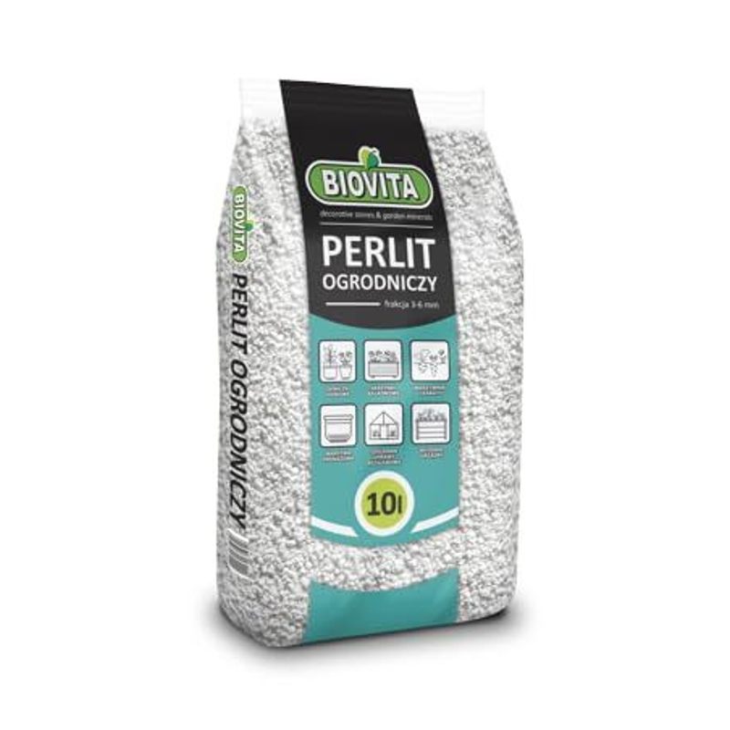 BIOVITA Perlite 10L - Perlite pour Plantes pour Amélioration du Substrat du Sol - 3-6Mm - Amélioration du Sol - Substrat de Stockage d'Humidité - Idéal pour Jardin et Plantes d'Intérieur