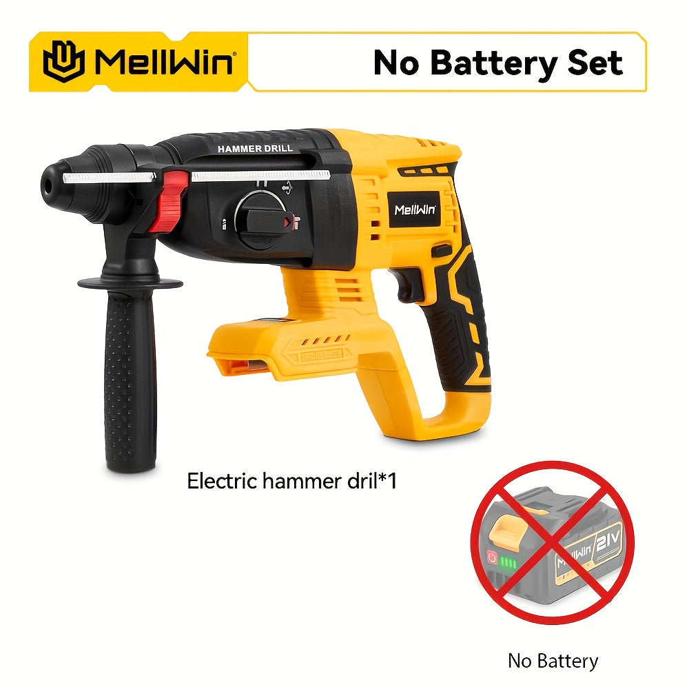 Perceuse-visseuse à percussion sans fil 1680W, moteur brushless, 4 vitesses, multifonction (perçage/démolition/burrinage), pour béton, acier, brique et bois, professionnelle pour usage domestique et industriel, avec foret
