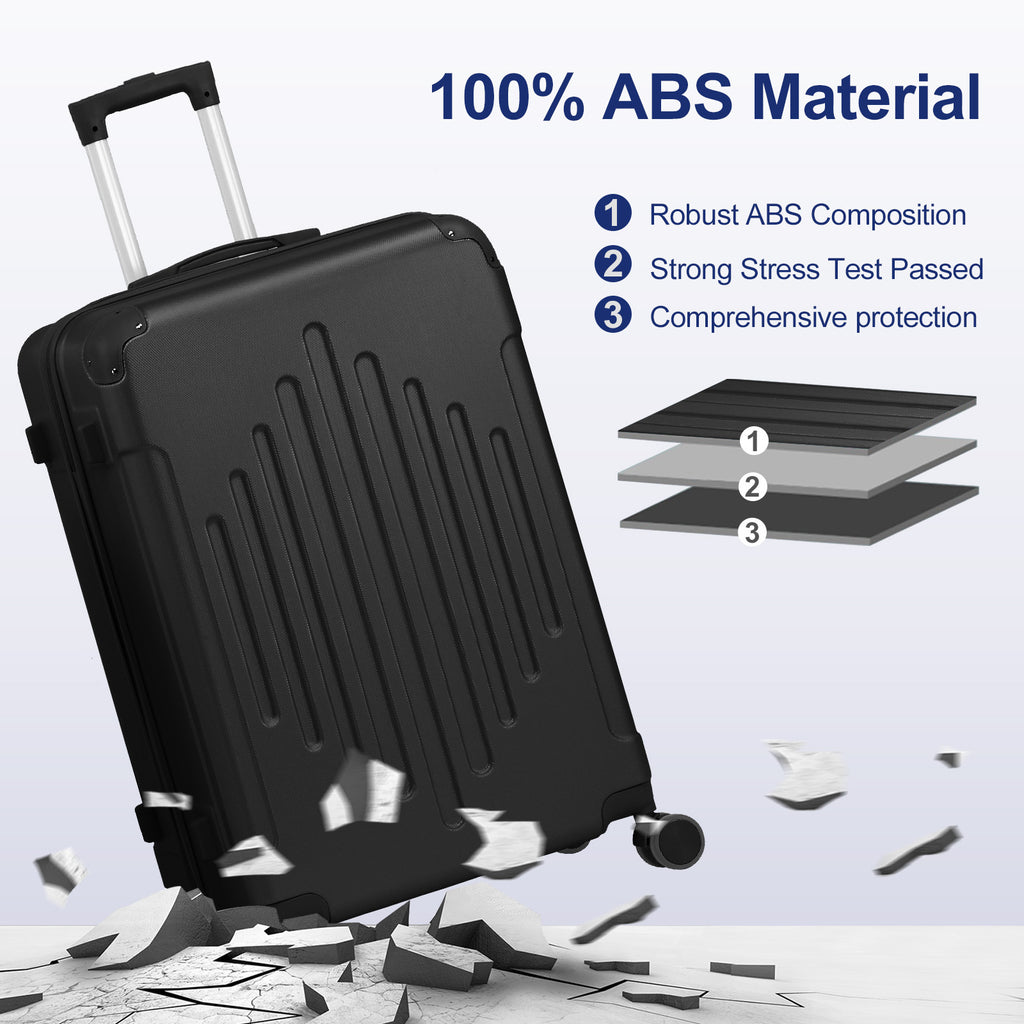 Ensemble de bagages rigides 4 pièces (14/20/24/28), valises légères en ABS, roues silencieuses pivotantes à 360° et poignée durable de 100LB pour voyage en avion