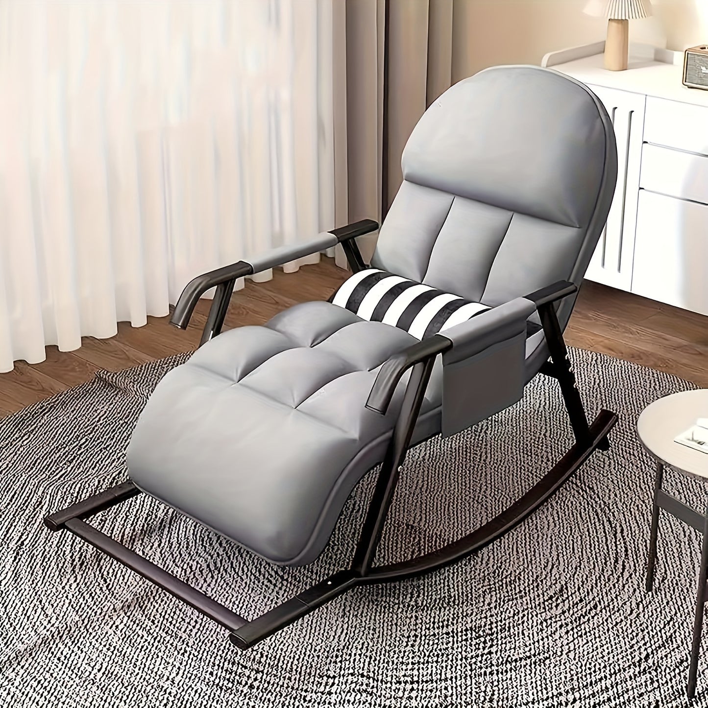 Fauteuil à bascule salon moderne inclinable, fauteuil à bascule avec poche latérale, fauteuil à bascule à repose-pieds réglable, fauteuil à bascule salon chambre à coucher