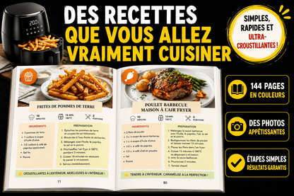 Livre de Recettes Air Fryer Express - Tout-en-un: Mille et une Recettes, Faciles et Ultra-Croustillantes, Compatible avec tous les modèles, 100 % en couleurs