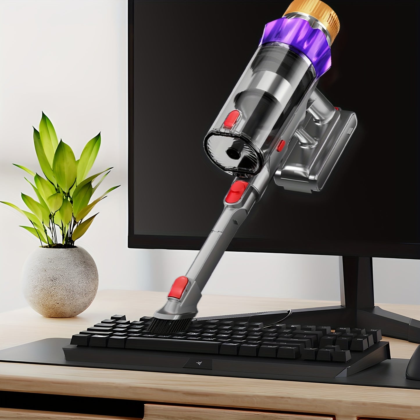 Aspirateur Airchros, 38 000Pa/46 000Pa avec écran LED, autonomie de 50 minutes, aspirateur avec 3 filtres HEPA, idéal pour nettoyer les ordinateurs, les poils d'animaux et les tapis