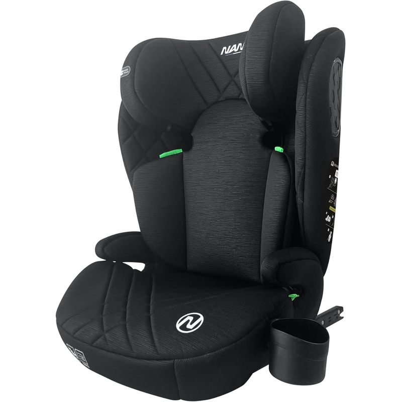Bari, Siège auto enfant Isofix, I-size, 100-150 cm, environ 4-12 ans, Rehausseur siège auto enfant, Isofix, avec Protection Latérale, Appui-tête Réglable, Porte gobelet
